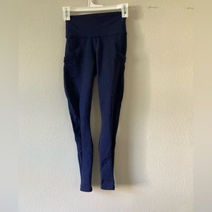 Fabletics Navy Mesh Panel Leggings